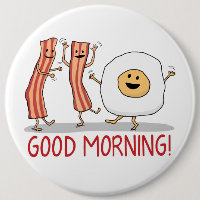 Bom dia bonito e engraçado do bacon e do ovo