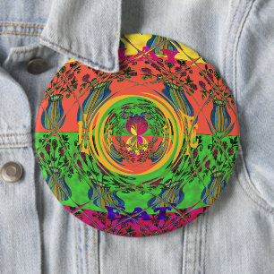 Bóton Redondo 15.24cm Bonita e Bonita Impressão de Arte Floral