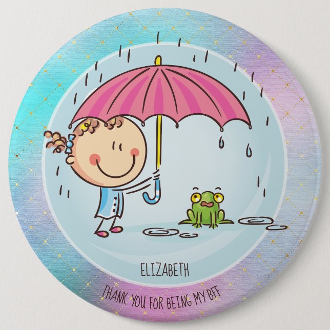 Bóton Redondo 15.24cm Bonitas BFF Besties Kawaii presentes para garotas  (Frente)