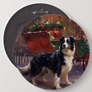 Bóton Redondo 15.24cm Border Collie Christmas Fesason