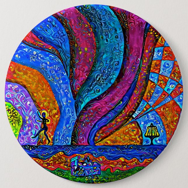 Bóton Redondo 15.24cm Botão 6" da arte do golfe do disco (Frente)