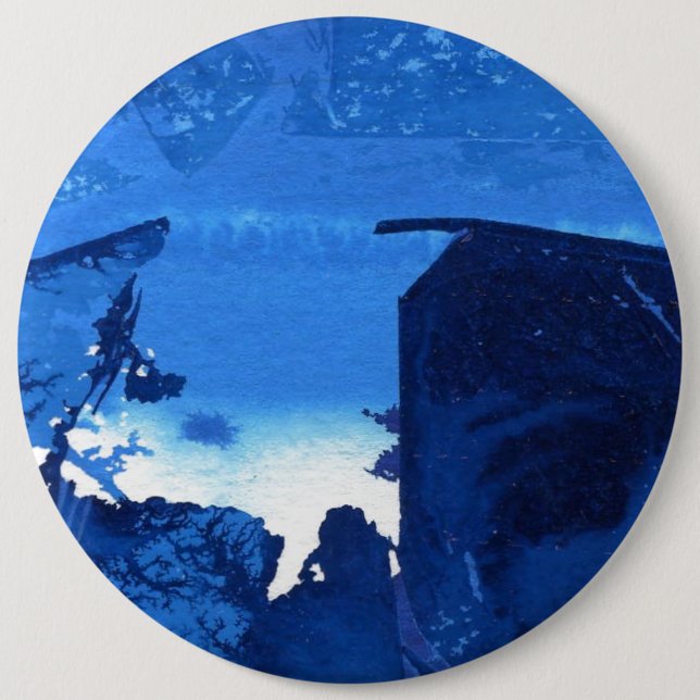 Bóton Redondo 15.24cm Botão Abstrato de Arte "Ridge Congelado #3" (Frente)