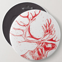 Bóton Redondo 15.24cm Botão Colossal Reindeer Toile de Jouy