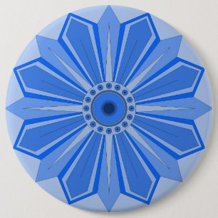 Bóton Redondo 15.24cm Botão com arte de flor