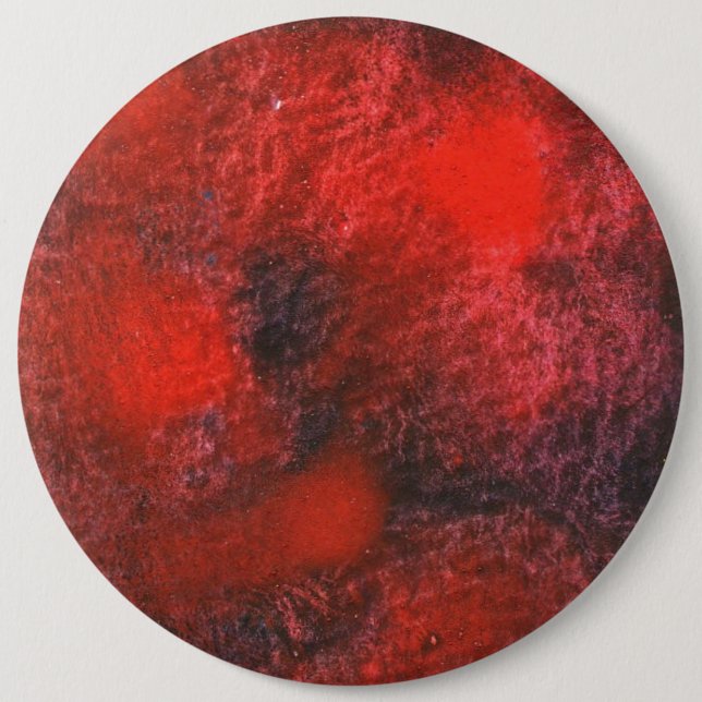 Bóton Redondo 15.24cm Botão 'Cosmos Vermelhos' Abstrato (Frente)