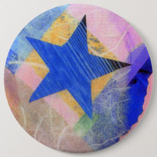 Bóton Redondo 15.24cm Botão da estrela azul