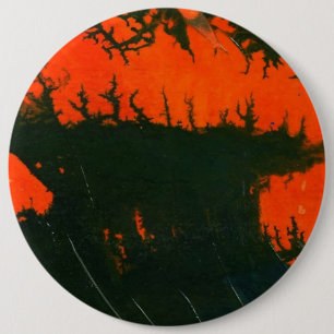 Bóton Redondo 15.24cm Botão de Arte Abstrato do 'Swamp Fire #2'