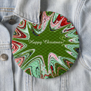 Bóton Redondo 15.24cm Botão de Artsy Feliz de Natal