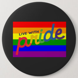 Bóton Redondo 15.24cm botão de bandeira arco-íris do orgulho