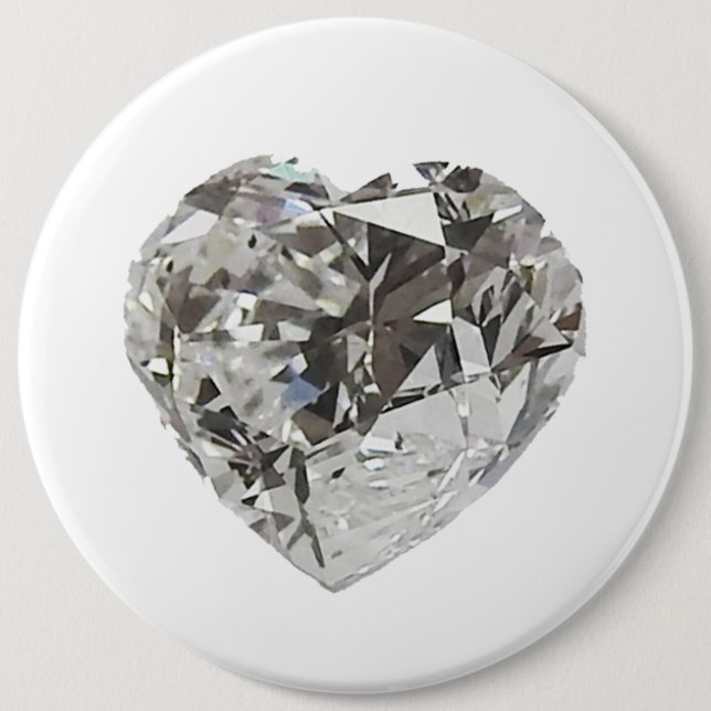 Bóton Redondo 15.24cm Botão de Diamante Coração (Frente)