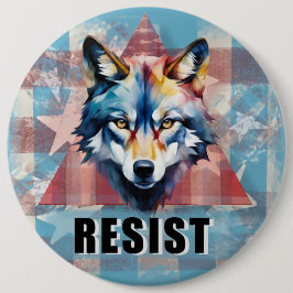 Bóton Redondo 15.24cm Botão de Lobo Político de Defesa de Resis