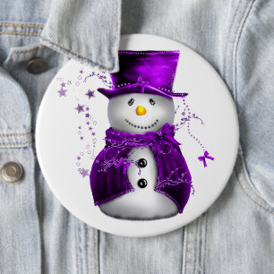 Bóton Redondo 15.24cm Botão de Natal Bonito Roxo