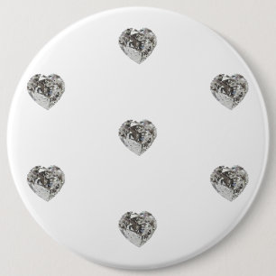 Bóton Redondo 15.24cm Botão de Padrão de Diamante de Coração