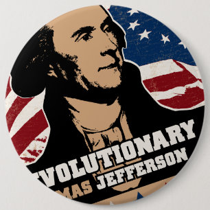 Bóton Redondo 15.24cm Botão do revolucionário de Thomas Jefferson