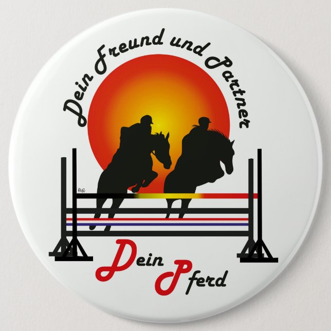 Bóton Redondo 15.24cm Botão Für Pferde und Pferdesport Liebhaber (Frente)