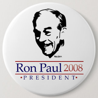 Bóton Redondo 15.24cm Botão gigantesco do retrato de Ron Paul