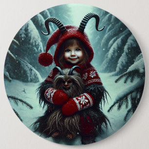 Bóton Redondo 15.24cm Botão Krampus Natal