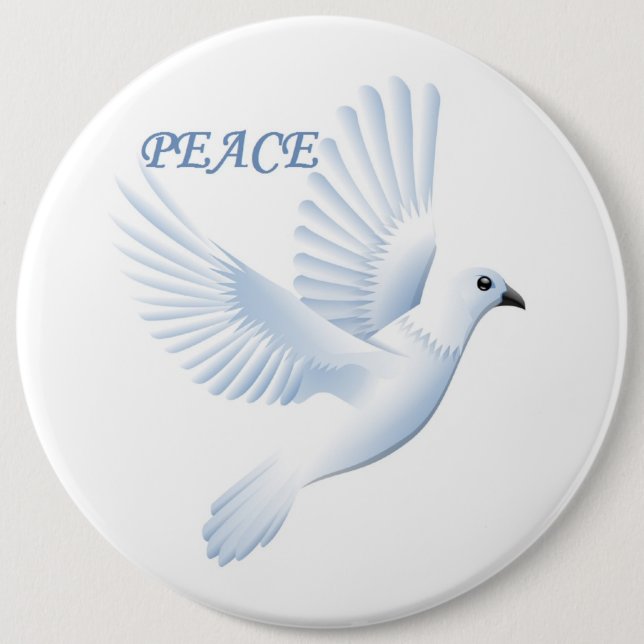 BÓTON REDONDO 15.24CM BOTÃO PEAVE DOVE PINBACK (Frente)
