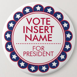 Bóton Redondo 15.24cm Botão personalizado grande de 6" para a campanha e