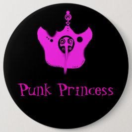 Bóton Redondo 15.24cm Botão Princesa Punk