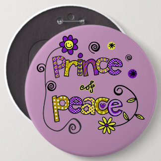 Bóton Redondo 15.24cm Botão Príncipe da Paz I Doodles I Purple I 6x6