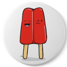 Botão redondo - Popsicles vermelhos