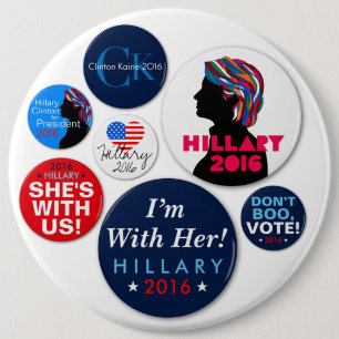 Bóton Redondo 15.24cm Botão super da campanha de Hillary 2016