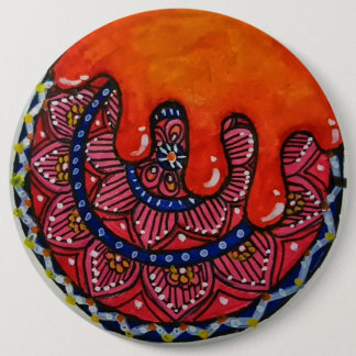 Bóton Redondo 15.24cm Botões e patches de arte de mandala.