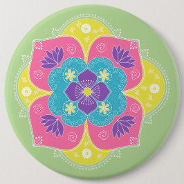 Bóton Redondo 15.24cm Bright Pastel Lotus Rangoli
