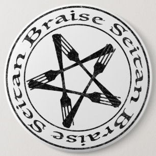 Bóton Redondo 15.24cm Brise Seitan Vegan Pentagram (versão escura)