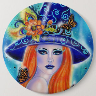 Bóton Redondo 15.24cm Bruxa de Divinia Colorful, por Renee Lavoie
