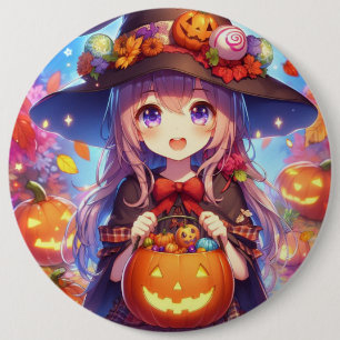 Bóton Redondo 15.24cm Bruxa do Halloween do Anime Bonito