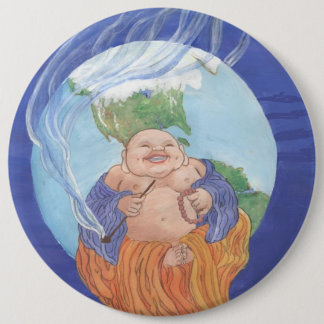 Bóton Redondo 15.24cm Buddha melhora o mundo