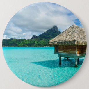 Bóton Redondo 15.24cm bungalow da Sobre-água, botão de Bora Bora