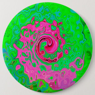 Bóton Redondo 15.24cm Cabeça de Abstrato verde e gota vermelha