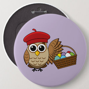 Bóton Redondo 15.24cm Caçada de Ovo da Páscoa Funny Owl