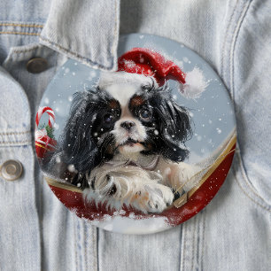 Bóton Redondo 15.24cm Cachorro Japonês Chin Natal Festivo