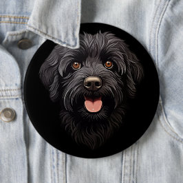 Bóton Redondo 15.24cm Cachorro Preto Labradoodle