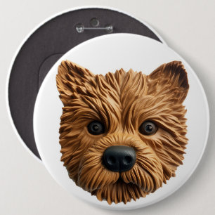 Bóton Redondo 15.24cm Cachorro Terrier Australiano Inspirado em 3D