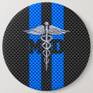 Bóton Redondo 15.24cm Caduceus do médico DM na decoração da fibra do