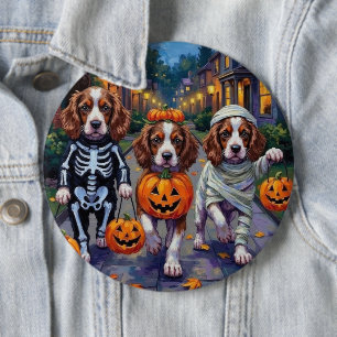 Bóton Redondo 15.24cm Cães Springer Spaniel em Fantasias de Halloween