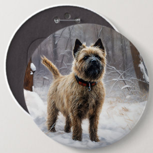Bóton Redondo 15.24cm Cairn Terrier Deixe Nevar Natal