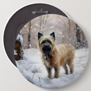 Bóton Redondo 15.24cm Cairn Terrier Deixe Nevar Natal