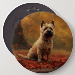 Bóton Redondo 15.24cm Cairn Terrier no outono deixa cair inspiração