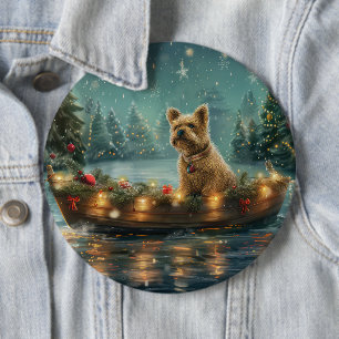 Bóton Redondo 15.24cm Cairn Terrier Viagem Festiva de Natal