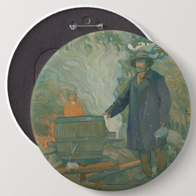 Bóton Redondo 15.24cm Caldeira Branca de Moonshiners Florestais (Frente & Verso)