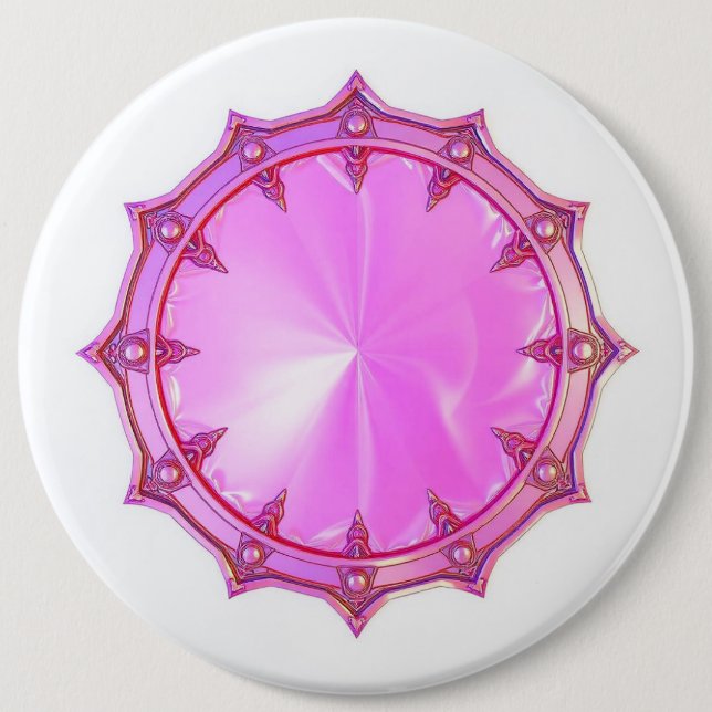 Bóton Redondo 15.24cm Camiseta de diversão de conselho de jogos rosa (Frente)