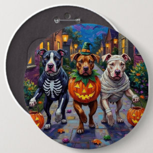Bóton Redondo 15.24cm Caninos Pitbull Trick-or-Tratando Figurinos de Hal