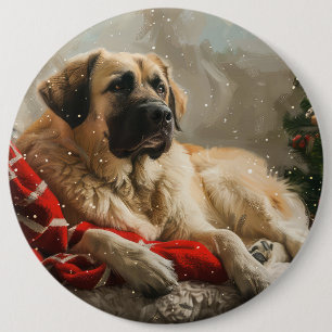 Bóton Redondo 15.24cm Cão Pastor da Anatólia Natal Festivo