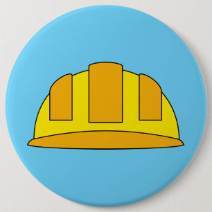 Bóton Redondo 15.24cm Cartoon de chapéu de Duro amarelo